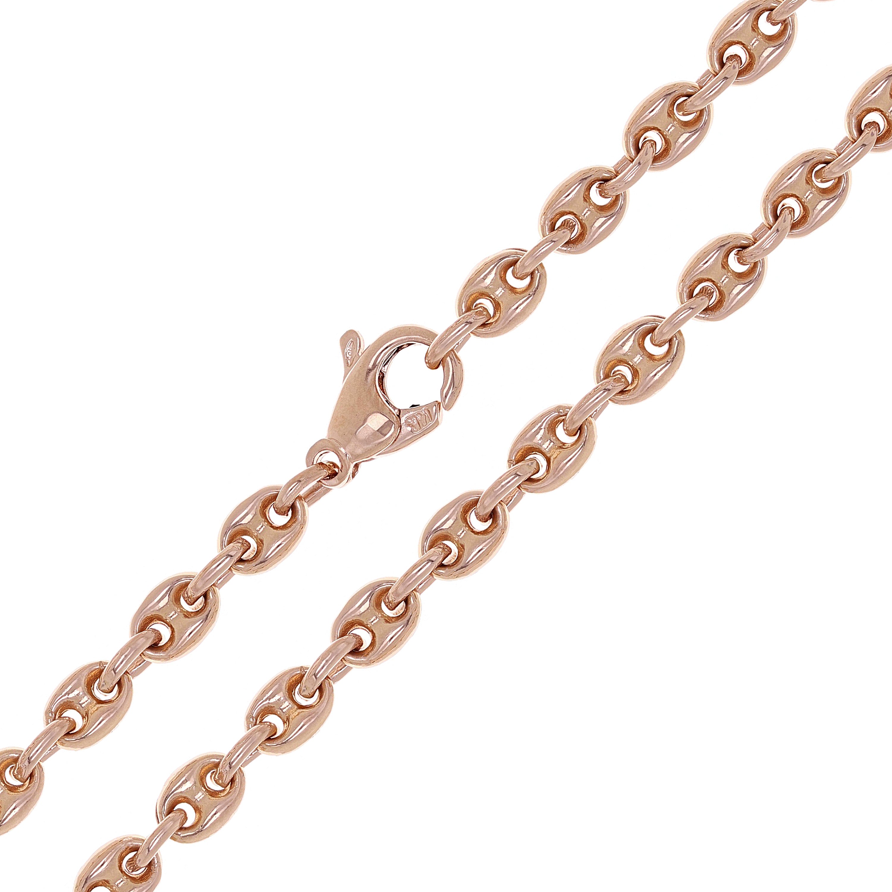 14k Rose Gold Handmade Fashion Gucci Mariner Link Necklace 20" 4.9mm 37 grams - Rose,20"