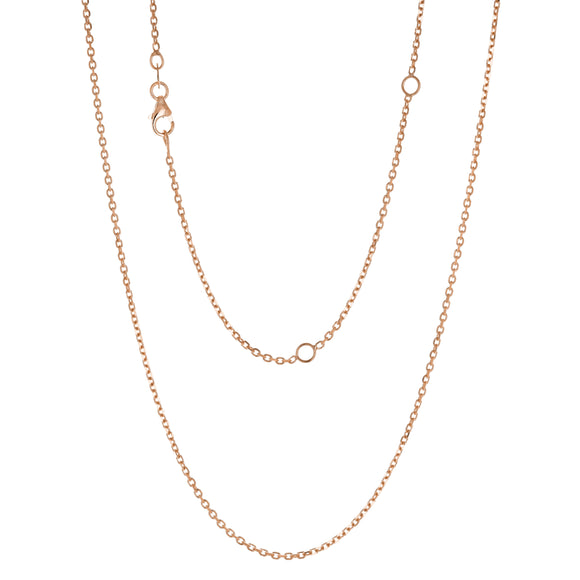Italian 14k Rose Gold Diamond Cut Rolo Chain Necklace 16-20