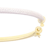 Italian 14k Yellow & White Gold Snare Design & Polished Oval Bangle Bracelet