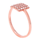 14k Rose Gold Square Frame Diamond Ring Size 6 - Rose,Ring Size 6