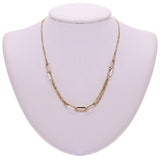 Italian 14k Yellow Gold Paper Clip Link Rolo Chain Necklace 18" 6.7 grams