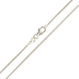 Italian 14k White Gold Solid Diamond Cut Franco Chain Necklace 18" 1mm 2.7 grams - White,18" 2.7 grams