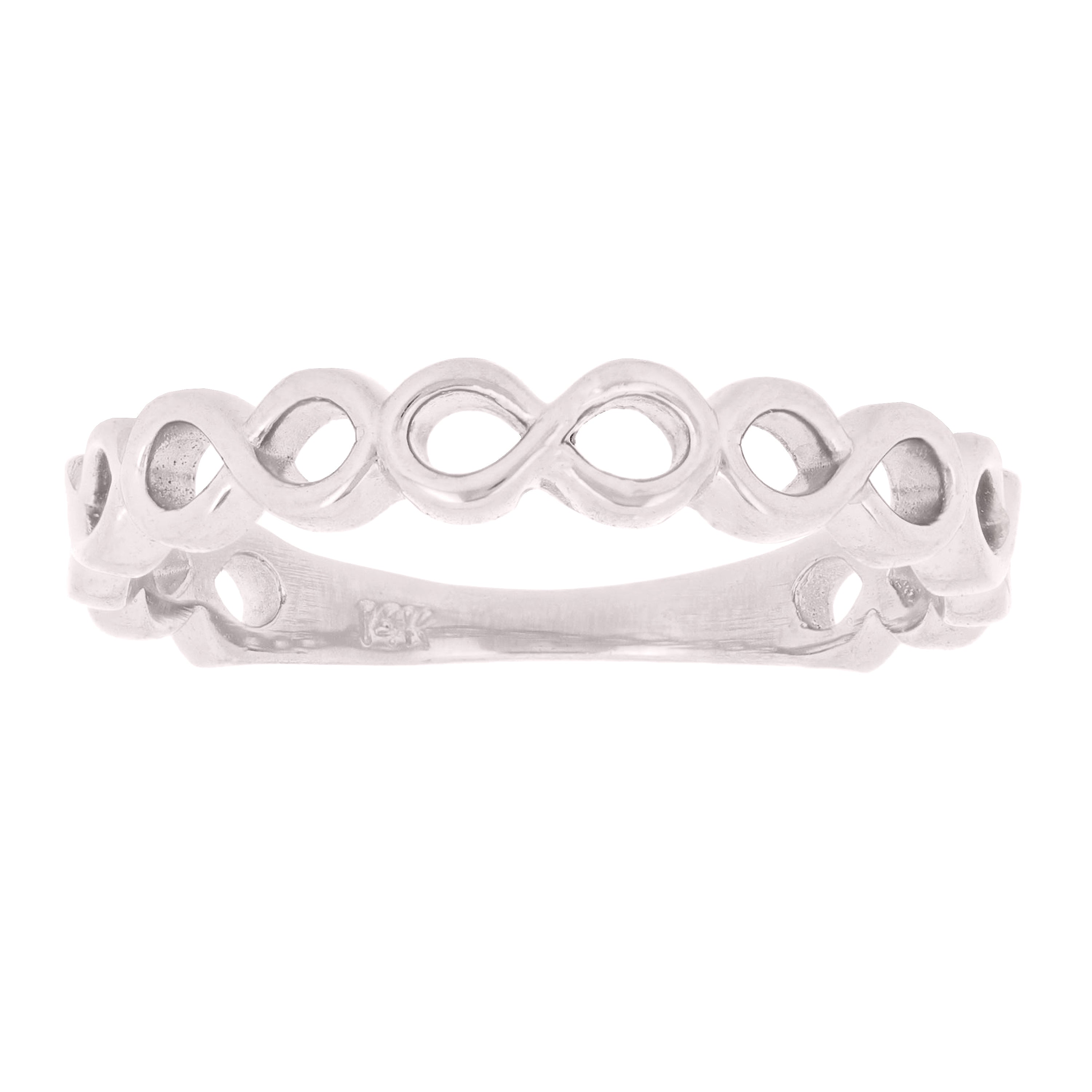 14k White Gold Infinity Stackable Ring 1.9 grams Size 6.75 - White