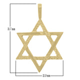 14k Yellow Gold Jewish Star of David Religious Charm Pendant 1.25" 3.6 grams - Yellow