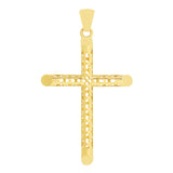 10k Yellow Gold 3D Cross Charm Pendant 2.2" 3.8 grams - Size 1 3.8 grams