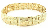 14k Yellow Gold Nugget Bracelet Adjustable 7" - 7.5" 15.5mm 36.5 grams