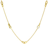 Italian 14k Yellow Gold Oval Charm Rolo Chain Necklace 16" 3.6 grams
