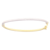Italian 14k Yellow & White Gold Snare Design & Polished Oval Bangle Bracelet