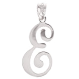 14k White Gold Initial Letter E Alphabet Charm Pendant - Letter E,White