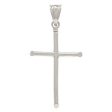 14k White Gold Solid Plain Cross Religious Charm Pendant 1.7" 3.5g Medium - Medium