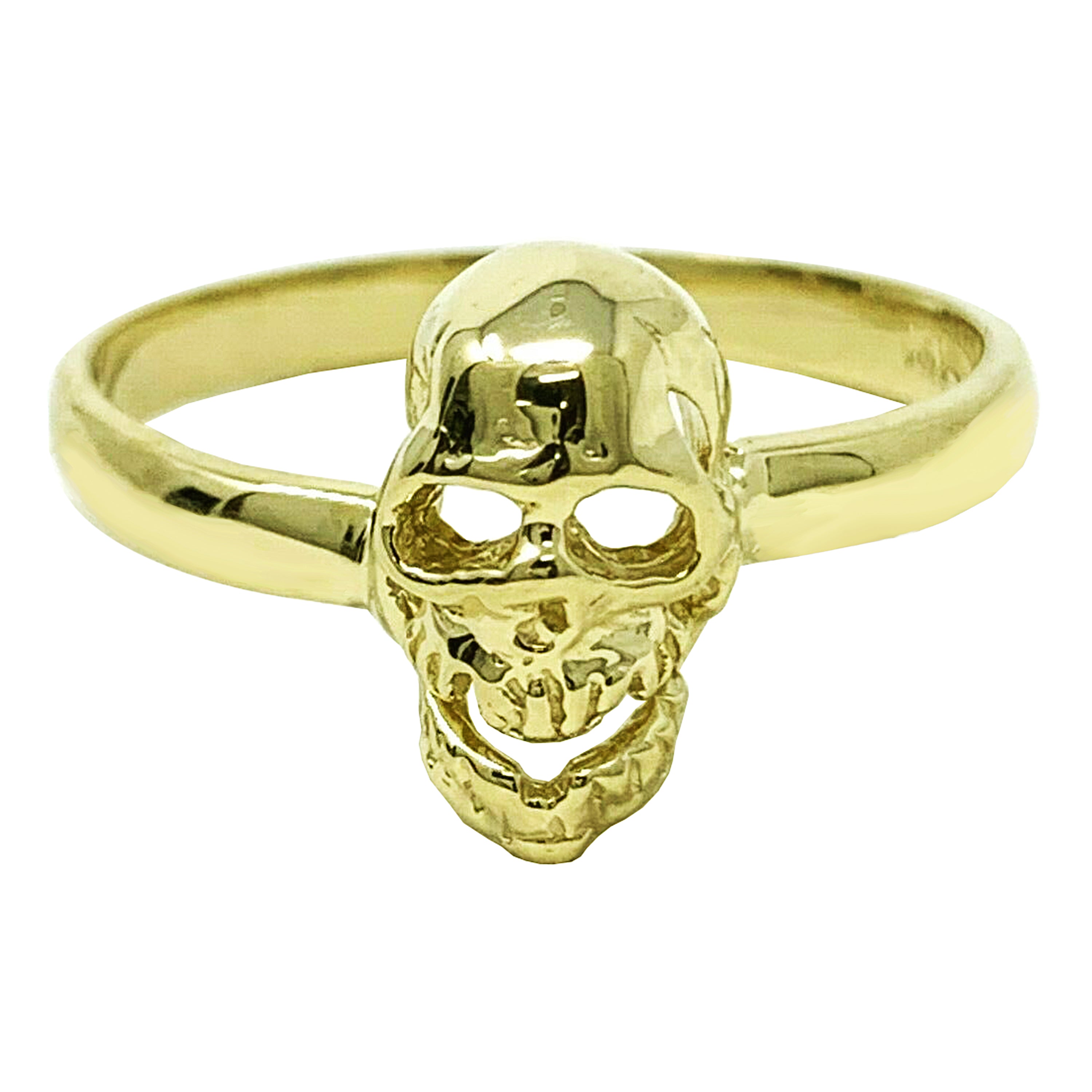 14k Yellow Gold Solid Skull Ring Size 12.5 - Yellow,Ring Size 12.5
