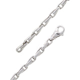 14k White Gold Solid Handmade Fashion Link Bracelet 9" 4.8mm 27.8 grams - White,9" 27.8 grams