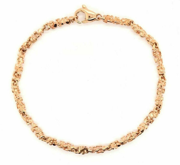 14k Rose Gold Nugget Bracelet 7