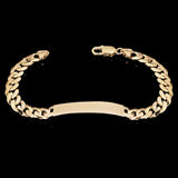 14k Yellow Gold Solid Curb Cuban Link Chain ID Bracelet 8.5" 10.2mm 23.9 grams