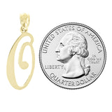 14k Yellow Gold Initial Letter O Alphabet Charm Pendant - Letter O,Yellow