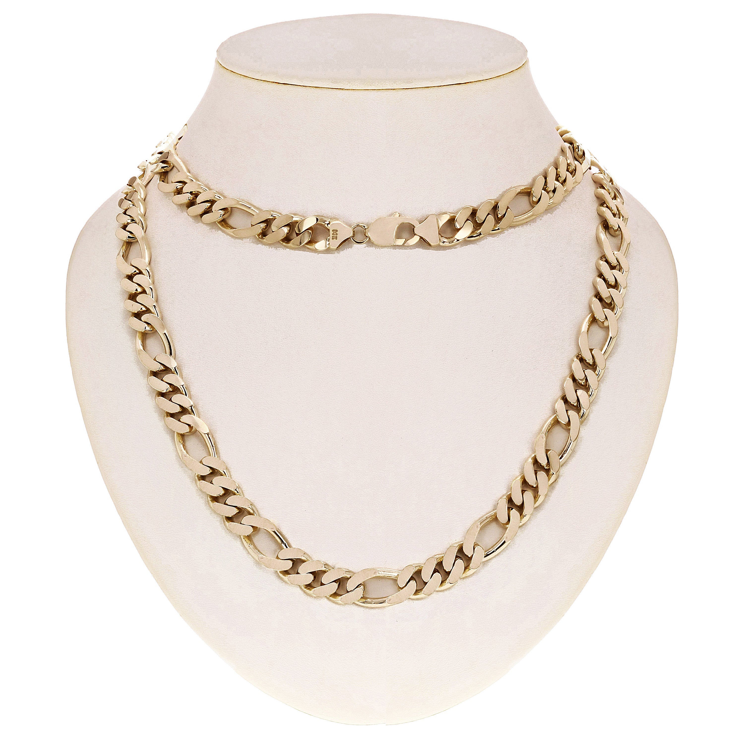 Men's 14k Yellow Gold Solid Heavy Figaro Chain Necklace 20" 11.7mm 139.6 grams - 20"