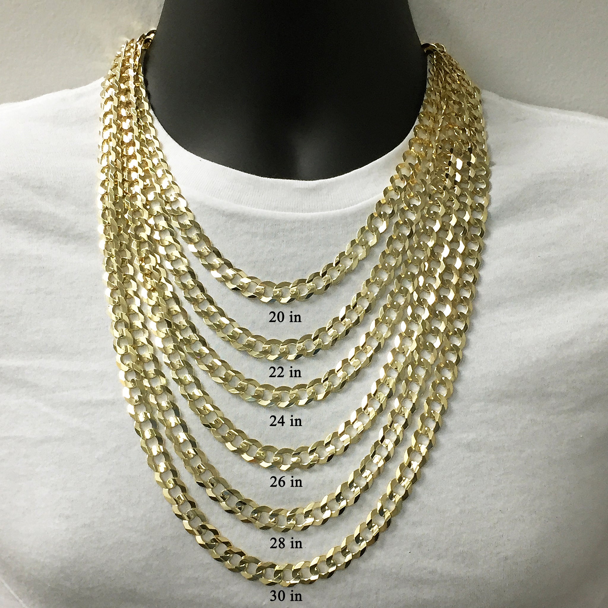 Italian 14k Yellow Gold Curb Link Chain Necklace 20