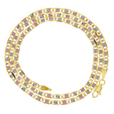 Italian 14k Tri-Color Gold Diamond Cut Valentino Chain Necklace 16" 2.5mm 3.7 grams - 16" 3.7 grams