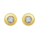 14k Yellow Gold 0.15ctw Diamond Solitaire Modern Stud Earrings