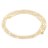 Italian 14k Yellow Gold Solid Figaro Chain Necklace 18" 2.3mm 4.3 grams - 18"