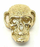 14k Yellow Gold Solid Gothic Biker Skull Charm Pendant 7.8 grams
