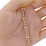 Italian 14k Yellow Gold Ball Bead Oval Paper Clip Chain Bracelet 7.5" 8mm 6.3g