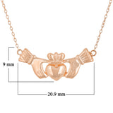 14k Rose Gold Irish Claddagh Pendant Necklace 20" 3.1 grams - Rose