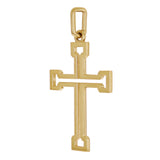 14k Yellow Gold Solid Big 3D Open Cross Pendant 2.7" 15.9 grams