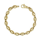 14k Yellow Gold Solid Puffy Mariner Gucci Link Chain Bracelet 7" 7.5mm 21.7grams - Yellow,70"