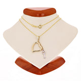 14k Yellow & White Gold Heart & Key Charm Rolo Necklace 18" 2.2 grams