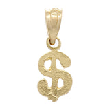 14k Yellow Gold Money Dollar Sign Charm Pendant 0.5 gram Small - Yellow