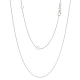 Italian 14k White Gold Rolo Chain Necklace Adjustable 16-20" 1.1mm 1.9 grams - 1.9 grams