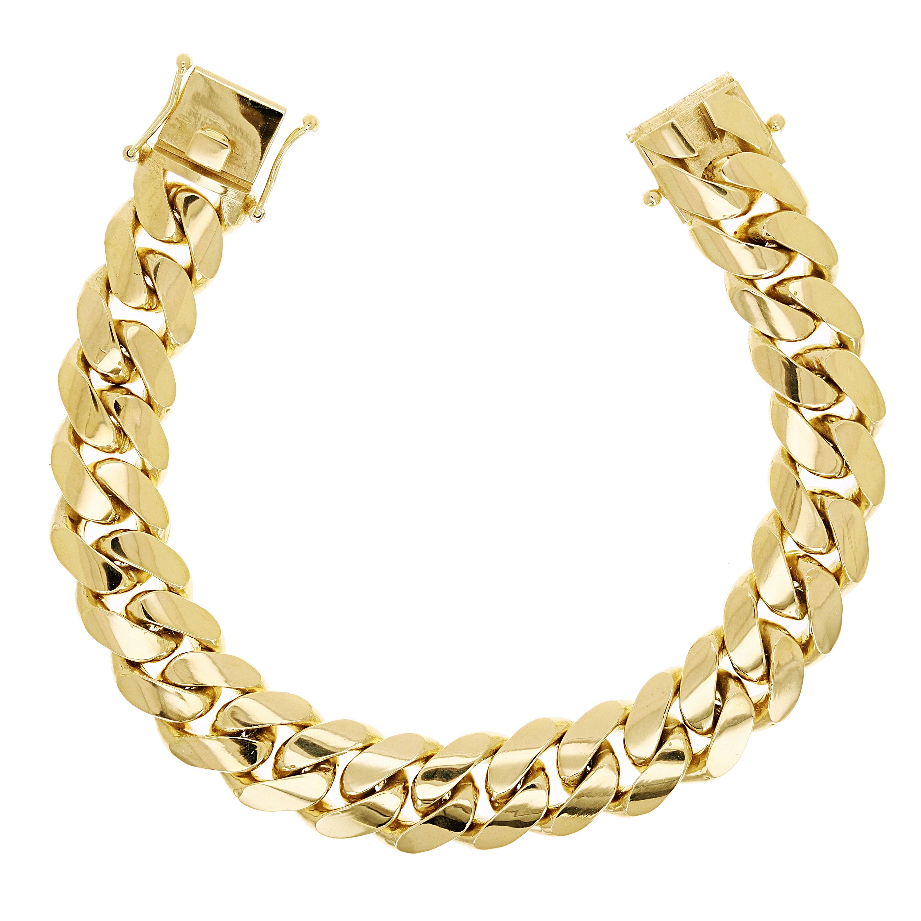 10k Yellow Gold Solid Heavy Miami Cuban Link Chain Bracelet 8" 15mm 103.3 grams - 8" 103.3 grams