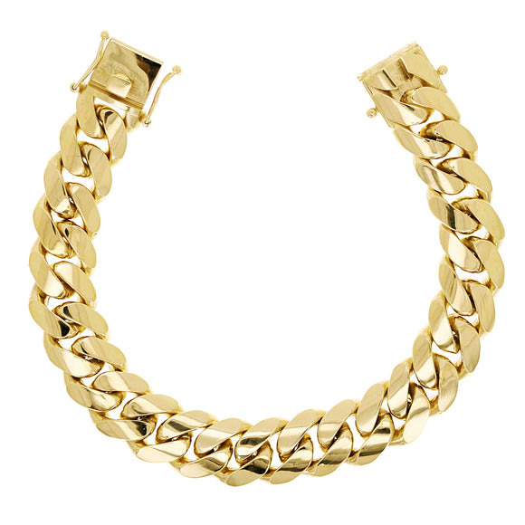 14k Yellow Gold Solid Heavy Miami Cuban Link Chain Bracelet 8