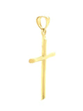14k Yellow Gold Cross Religious Charm Pendant 1.7" 3 grams
