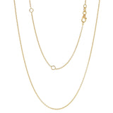 Italian 14k Yellow Gold Rolo Chain Necklace Adjustable 16-20" 1.1mm 1.9 grams - 1.9 grams