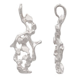 10k White Gold Free Form Nugget Charm Pendant 1.25" 2.9 grams - White