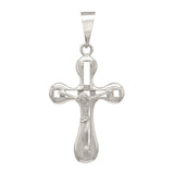 14k White Gold Jesus Christ Crucifix Religious Cross Charm Pendant 3.3 grams