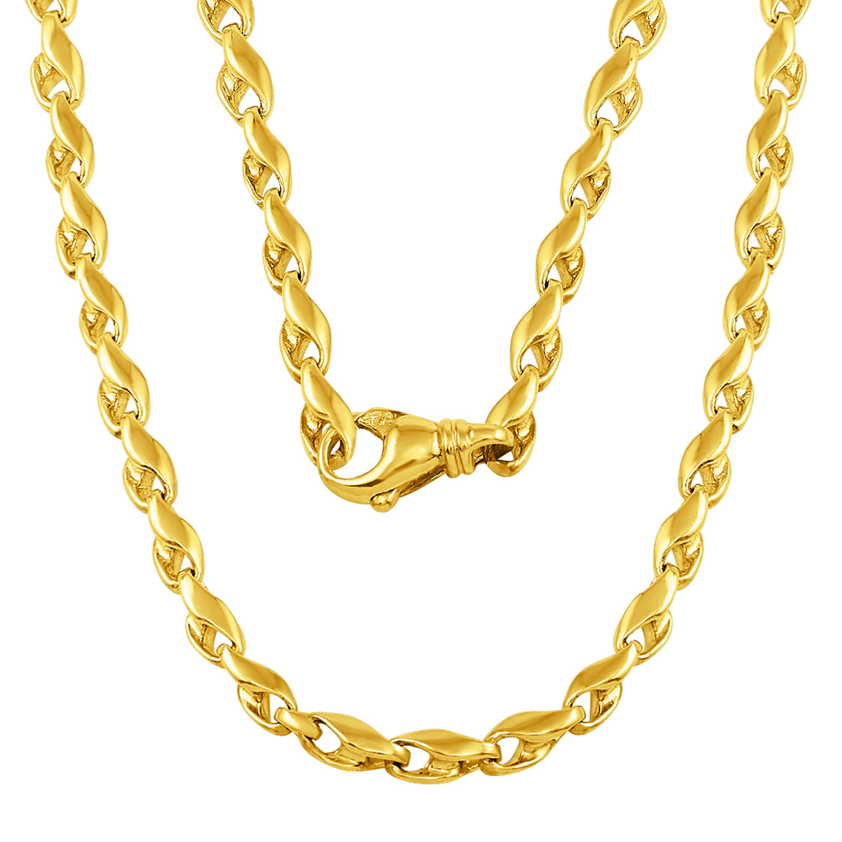 14k Yellow Gold Handmade Fashion Link Necklace 24" 5.8mm 85 grams