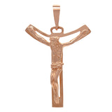 14k Rose Gold Jesus Christ Crucifix Cross Religious Charm Pendant 3.5 grams - Rose