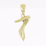 14k Yellow Gold Solid Stiletto High Heel Open Toe Shoe Charm Pendant 1.7 grams