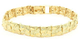 14k Yellow Gold Nugget Bracelet Adjustable 8.5- 9" 12mm 37 grams