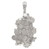 10k White Gold Solid Free Form Nugget Charm Pendant 1.75" 7.5 grams