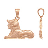 14k Rose Gold Solid Ancient Egypt THE SPHINX Charm Pendant 2.6 grams - Rose