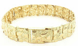 10k Yellow Gold Solid Nugget Bracelet 8" - 8.5" 15.5mm 36 grams