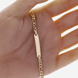 Italian 14k Yellow Gold Engravable Baby Kid ID Figaro Bracelet 6.5" 2.7 grams