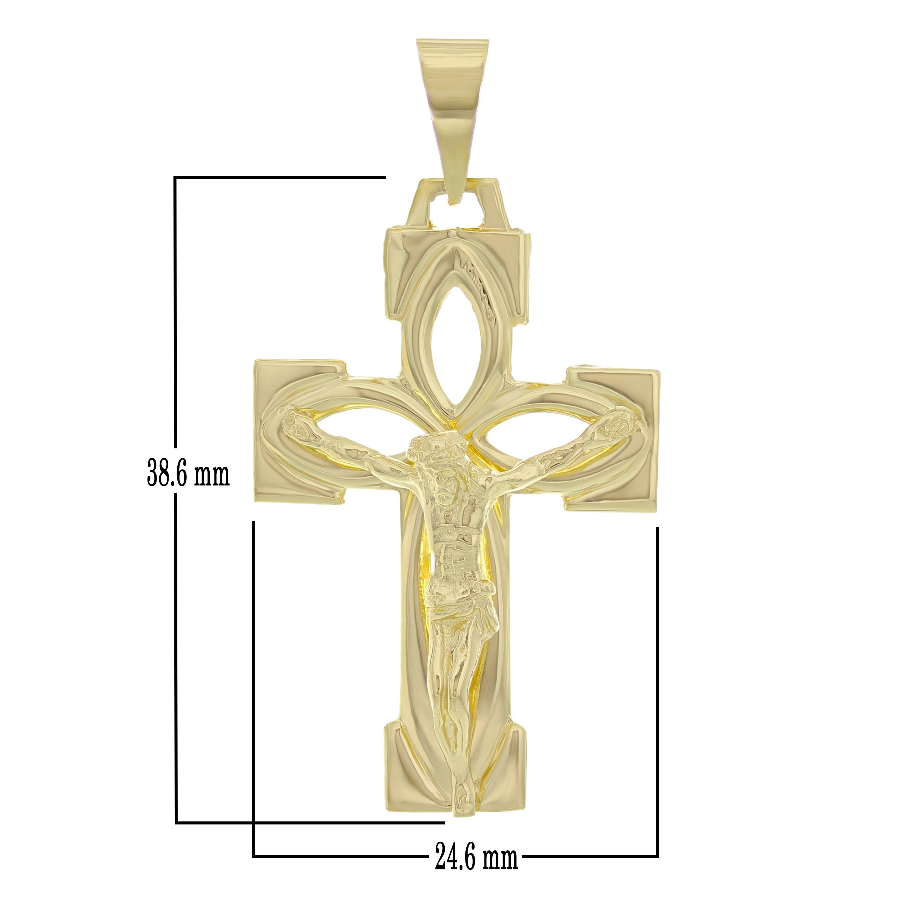 14k Yellow Gold Jesus Crucifix Cross Religious Charm Pendant 5.2 grams - Yellow