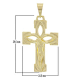 14k Yellow Gold Jesus Crucifix Cross Religious Charm Pendant 5.2 grams - Yellow