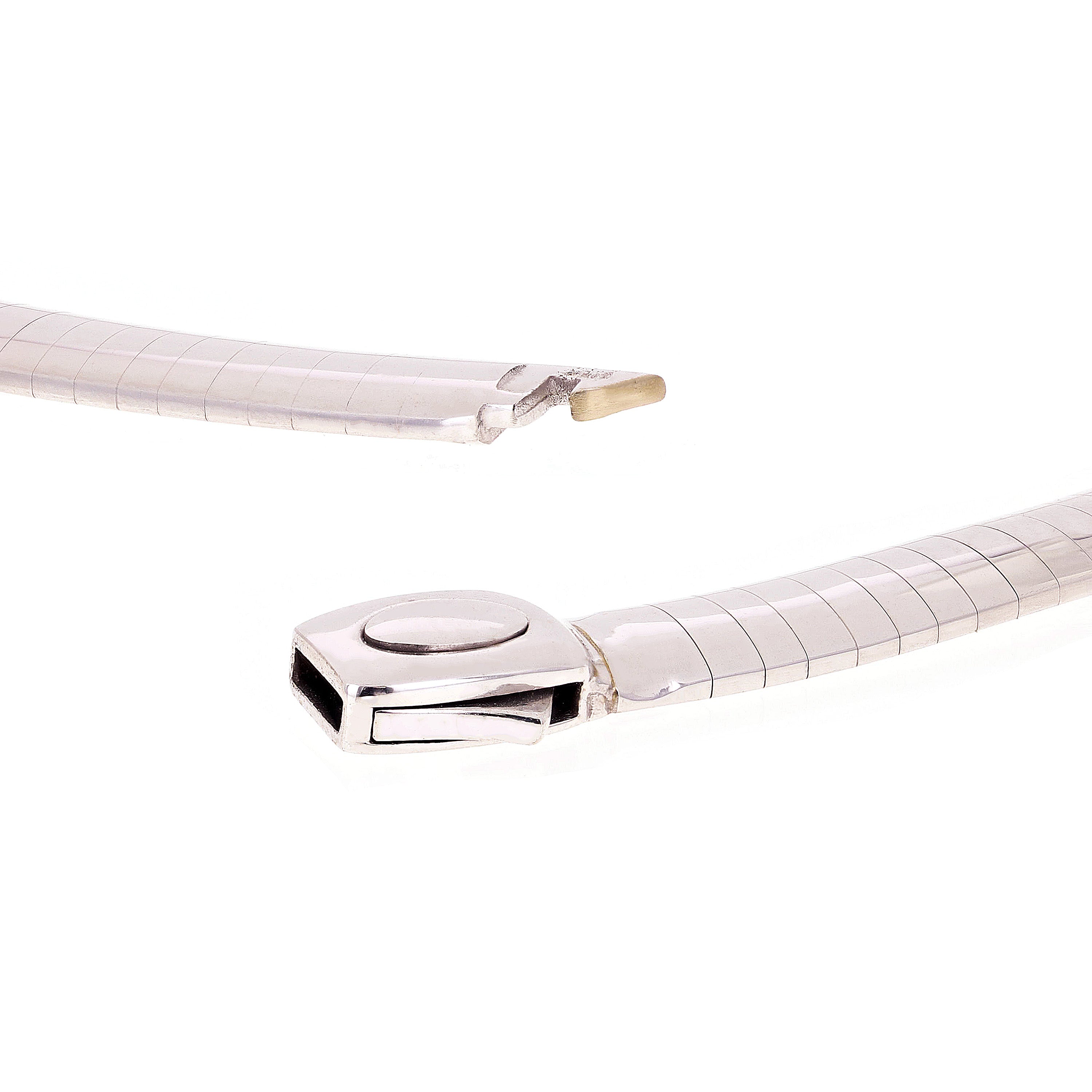 Women's Italian 14k White Gold Omega Necklace Choker 17" 6mm 35.7 grams - 35.7 grams