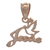 14k Rose Gold Solid Dove Jesus Religious Charm Pendant 0.9 gram - Rose